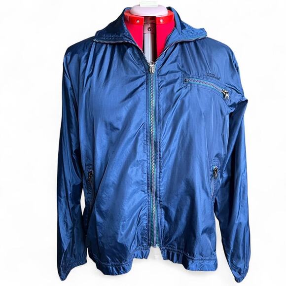 Vintage LL Bean Women’s Navy Blue Windbreaker Jacket With Zip Pockets - Picture 1 of 7